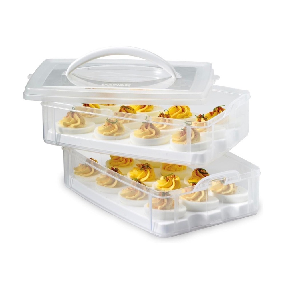 Snapware Snap N Stack 2 Layer Deviled Egg Carrier‎ Food Storage Container Clear